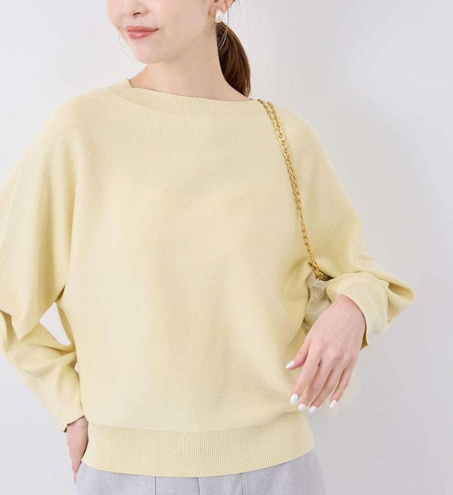 Amazon | [ロペピクニック] ラメ混ドルマン7分袖ニットプルオーバー